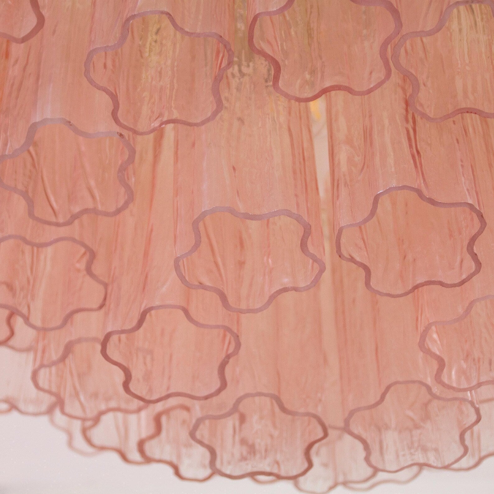 Murano Pink Tronchi Flush Chandelier Ø50